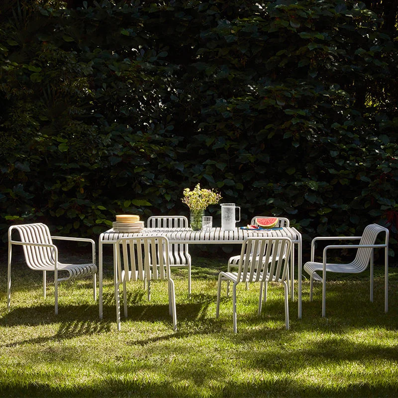 

Outdoor white modern courtyard tables and chairs open-air balcony tea shop coffee shop leisure table and chairs combination