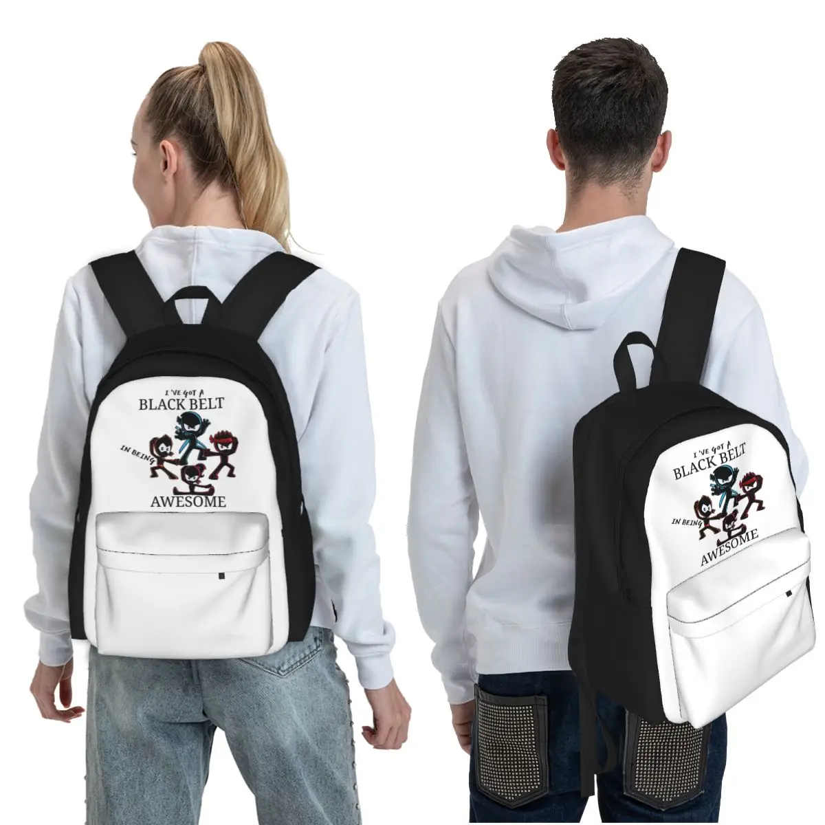 I've Got A Black Belt In Being Awesome Backpack School Bag Hiking Travel Daypack for Boys Girls Fashion Bookbag Shoulder Bags