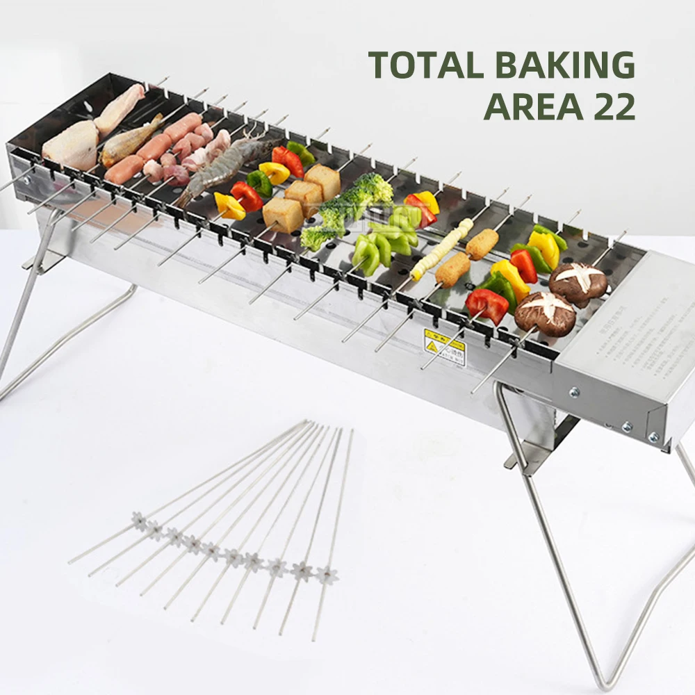 2025 High Quality Automatic flipping barbecue grill, folding charcoal barbecue machine, outdoor camping tool