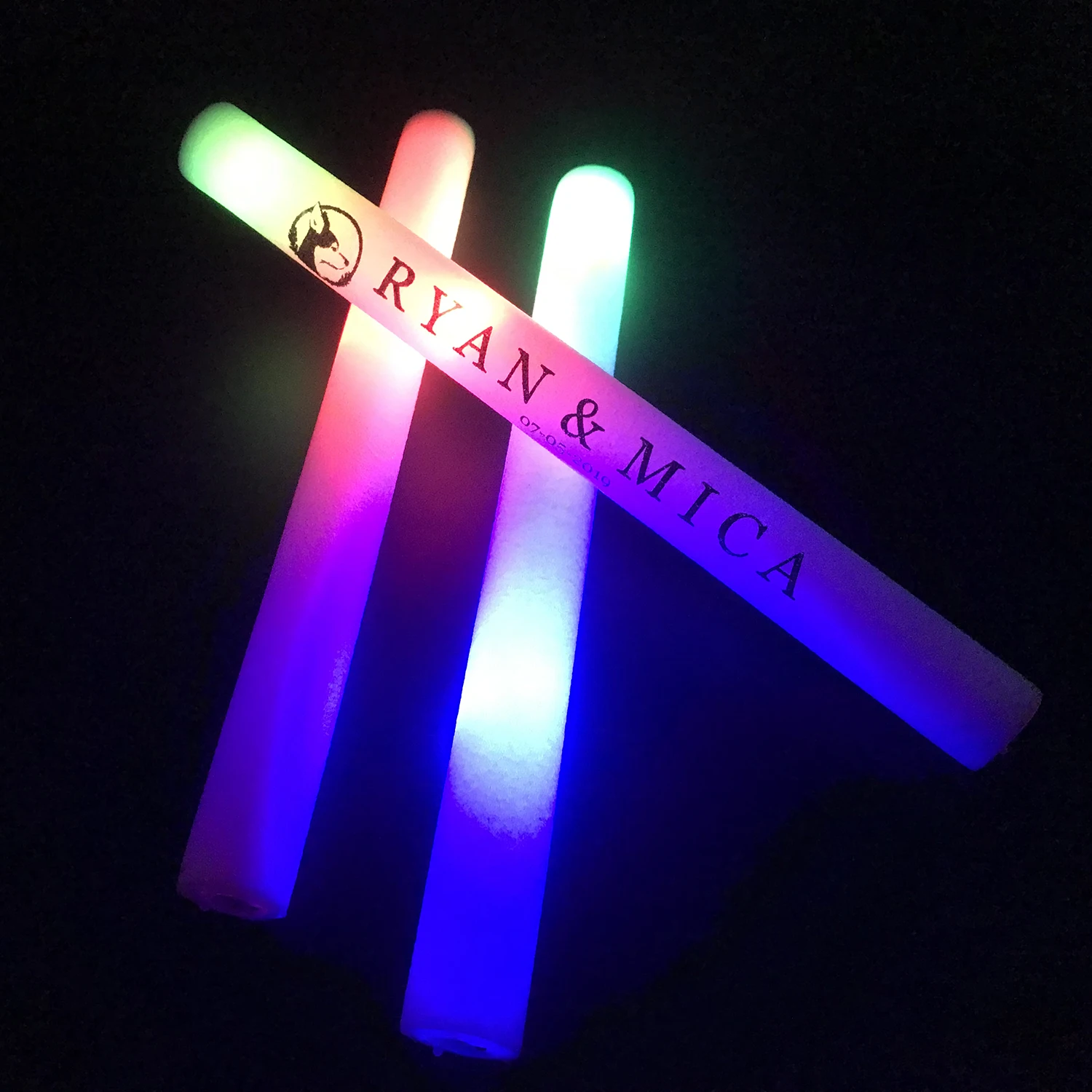 

100/1000/5000Pcs LED Glow Sticks Foam Sticks Colorful Cheer Glow Stick Bulk Tube Dark Light for Birthday Wedding Party Supplies