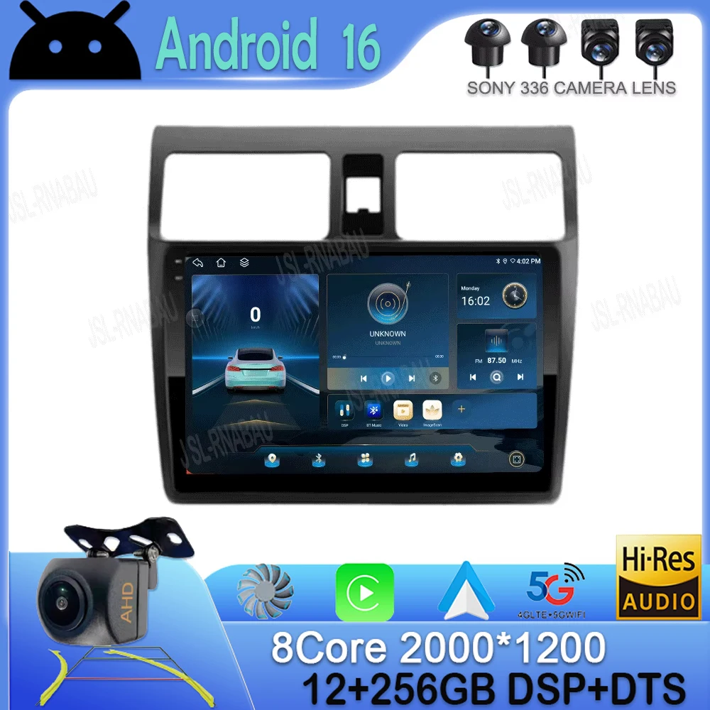

For Suzuki Swift 2003-2010 Android 16 Carplay Auto 2 Din Car Radio Multimidia Video Player GPS Navigation Stereo Head Unit Audio