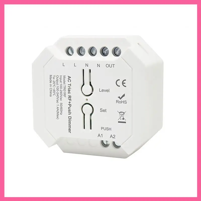 

Умный RF-контроллер-диммер Triac 2.4G для LED-ламп с поддержкой Smart APP и радиоуправления, AC100V-240V