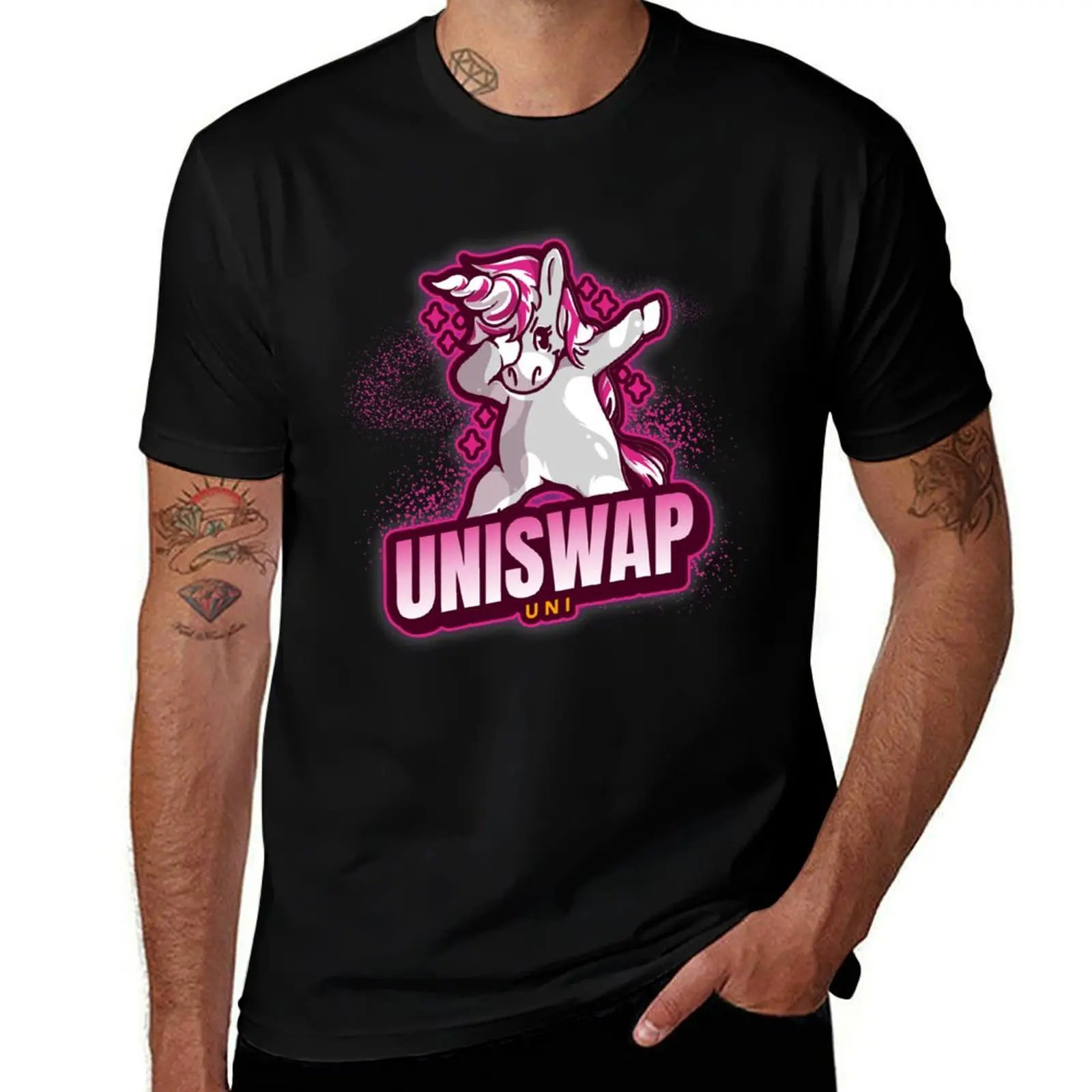 Uniswap UNI Cryptocurrency Unicorn T-Shirt cotton graphic tees blacks men t shirts high quality