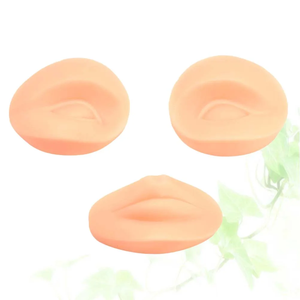 

3D Fake Eyes and Mouth Microblading Practice Skin for Eyebrows Silicone Skin To Practice Brow Micro-Blading