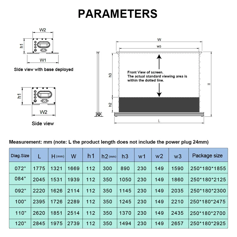 2024 New Design Best Quality ALR Screen 120 Inches UST ALR Projection Screen Motorized Projection Screen For UST Projector