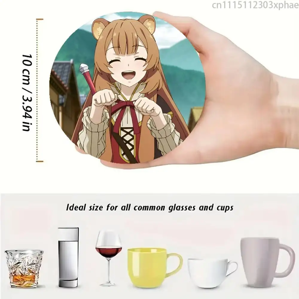 S-Shield Hero TRotSH Raphtalia Wooden Coaster Set, A Must-Have For Holiday Parties,Suitable For Bars, Offices , Size 10cm X 10cm
