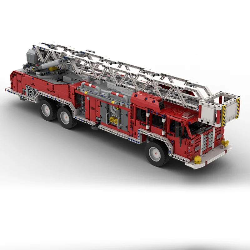 시티카 모델 MOC 빌딩 블록 사다리 소방차 모듈형 기술 선물 휴일 조립 어린이 장난감 세트