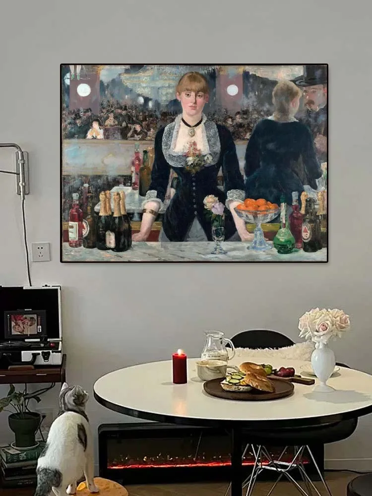 

Hand made high quality reproduction of A Bar at the Folies-Bergere by Edouard Manet European Restaurant Bar Decor Painting