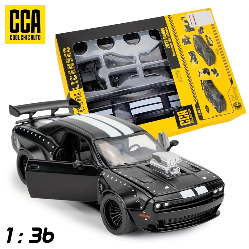 CCA MSZ 1:36 Dodge Challenger Modified Car Sports Car Replacement Model Children’s and Boys’ Toy Car Collection Ornament