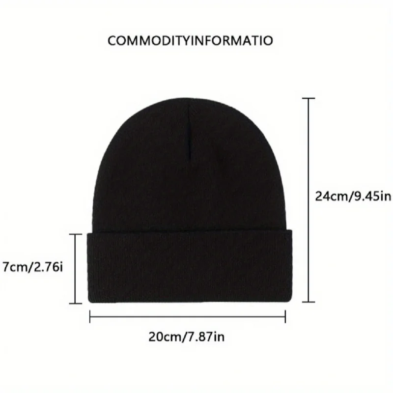 レトロカジュアルスタイルレタープリント暖かい秋冬必須ニット帽男女兼用アウトドアニュートラルファッションウール帽子