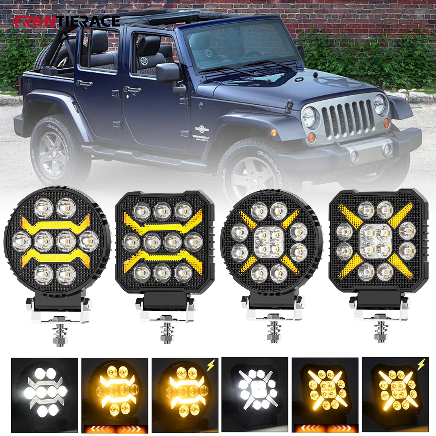 

LED Explorers Work Bar 4inch Auto Fog Light Led Round Fog Light for 4X4 for 12V 24V ATV SUV Motorcycle Light Accessories