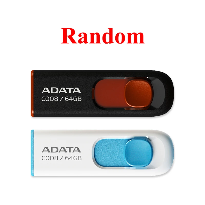 Original ADATA USB 2.0 Retractable Flash Drive C008 64GB 32GB 16GB Memory Stick USB Pendrive For Computer