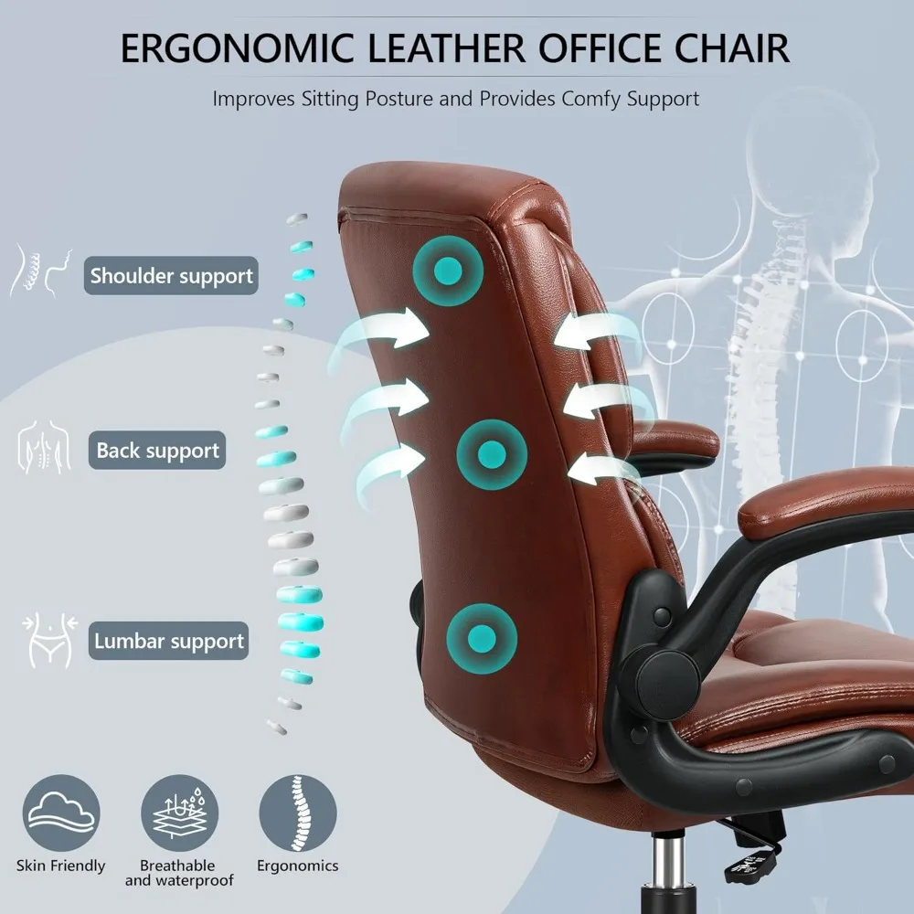 كرسي مكتب مدمج للأشخاص القصيرين - كرسي مكتب صغير من جلد البولي يوريثان مع دعم قطني مريح، 360 درجة ° عجلات دوارة، قابلة للتعديل #4