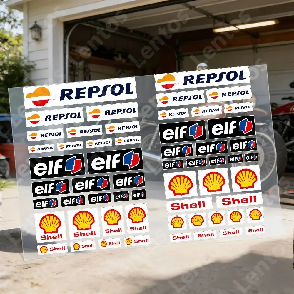 R-rep-sol、E-lf、S-hell Motorcycle Reflective Stickers Waterproof Decals For Helmet Scooter Fuel Tank Toolbox Racing