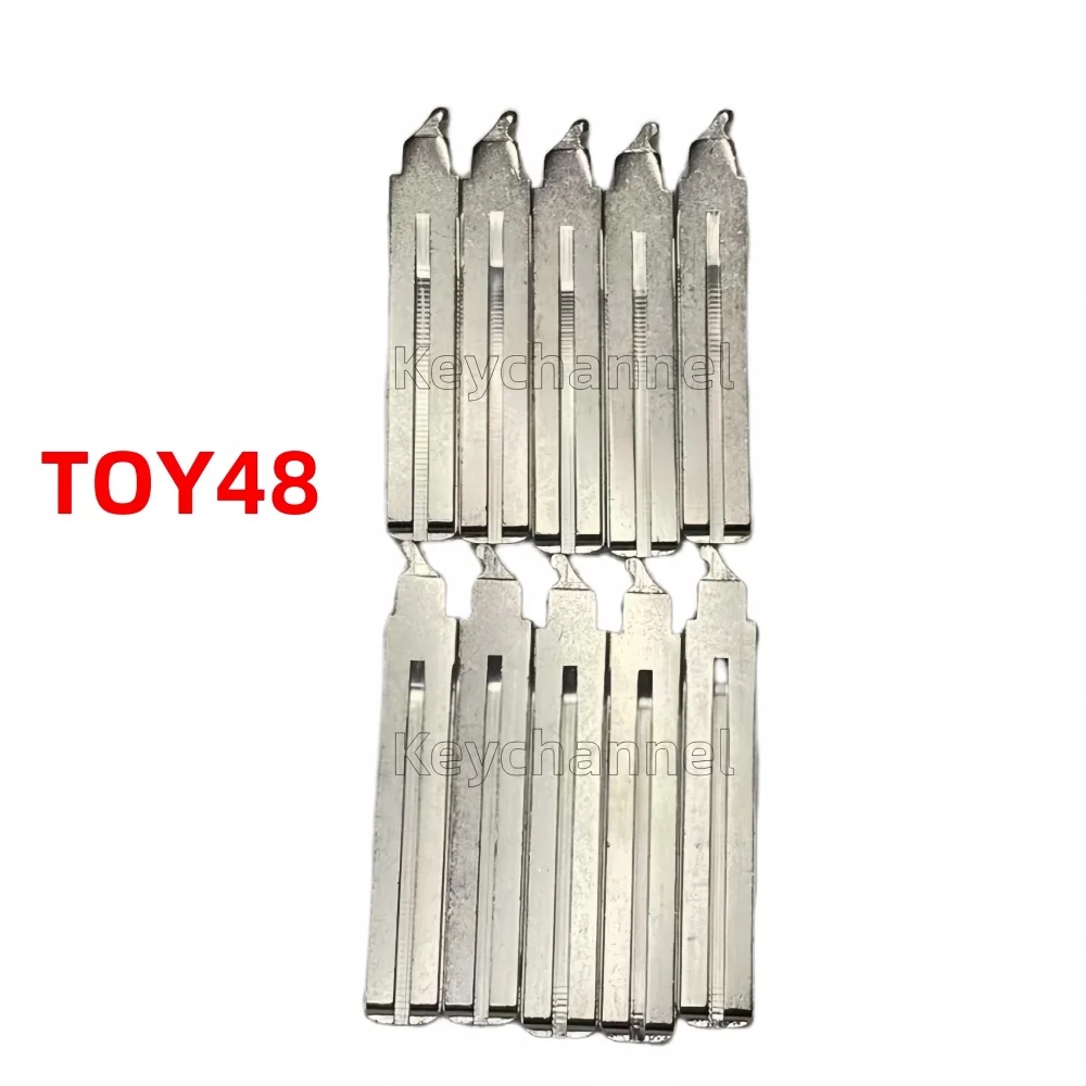 Keychannel-Hoja de llave de coche TOY48, llave remota abatible en blanco para Toyota AYGO, PEUGEOT 108, CITROEN C1, hoja de llave de carcasa remota,