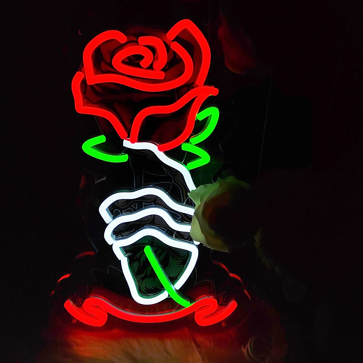 Rose Flowers LED Neon Sign Acrylic Neon Light USB For Home Bedroom Living Room Bar Party Wedding Wall Art Decor Night neon Lamp