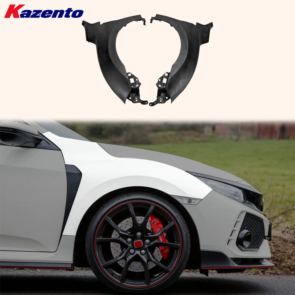 

Пара передних крыльев из стекловолокна FRP, неокрашенный стиль OE для Honda Civic Type R FK8 Hatchback 5D 2017-2021