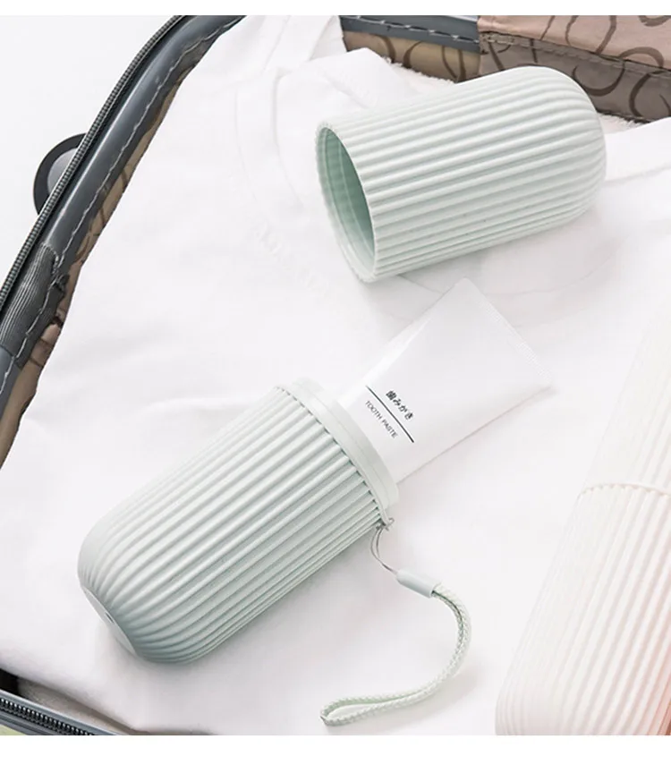 Travel Portable Toothbrush Cup Bathroom Toothpaste Holder Storage Case Box Organizer Travel Toiletries Storage Cup New Creative