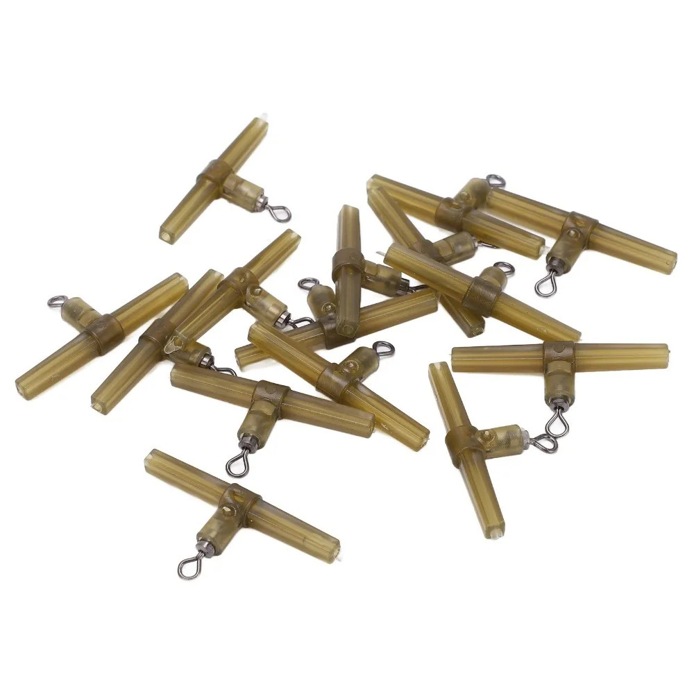 15PCS Durable Plasstic Anti Twist Sleeves Side Bend Inner 1.5mm Helicopter Anti Twist Sleeves Green Carp Hook Link Fish Tackle