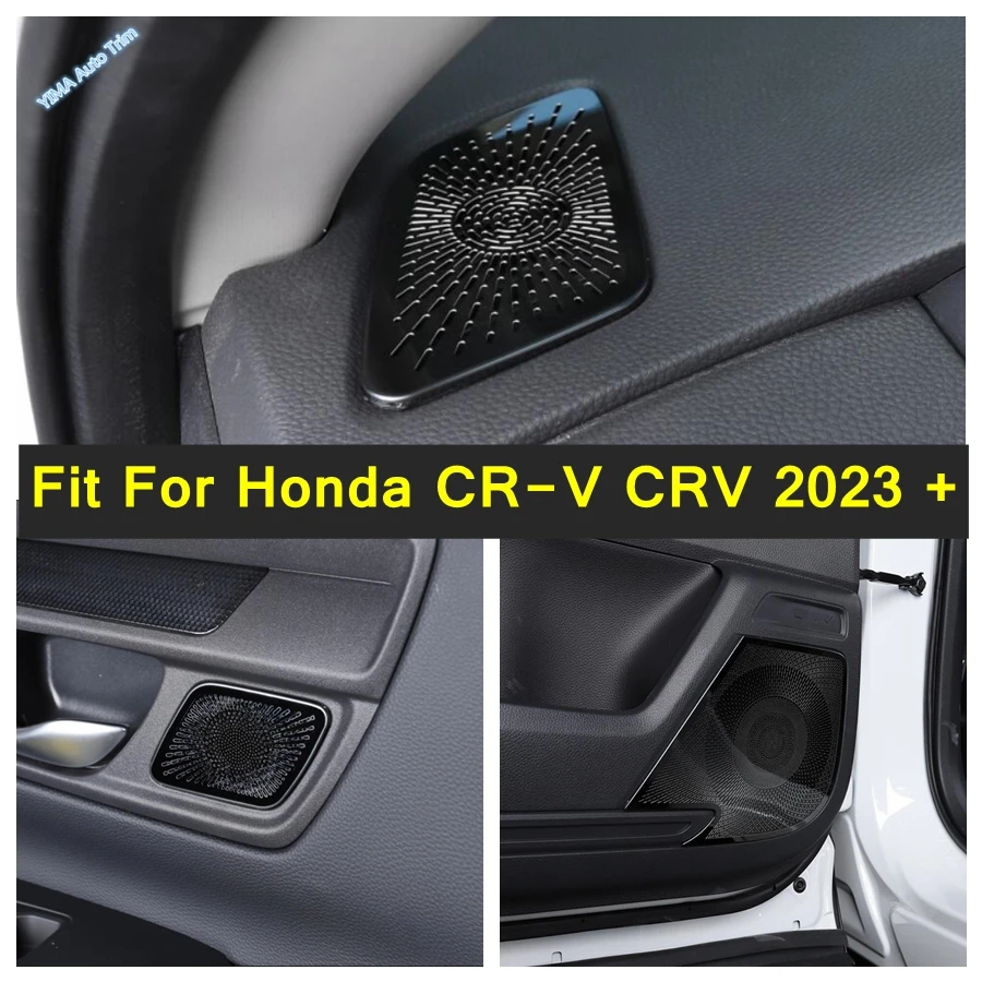 

Stainless Steel Door Loudspeaker / Handle Bowl Audio Modified Decor Panel Cover Trim Accessories For Honda CR-V CRV 2023 2024