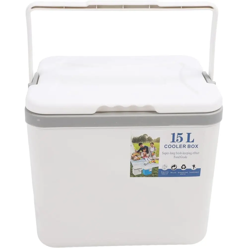 Portable Insulated Cooler Box, 15L Capacity, Ideal for Outdoor Adventures, Beach, Picnic, and Grocery Storage