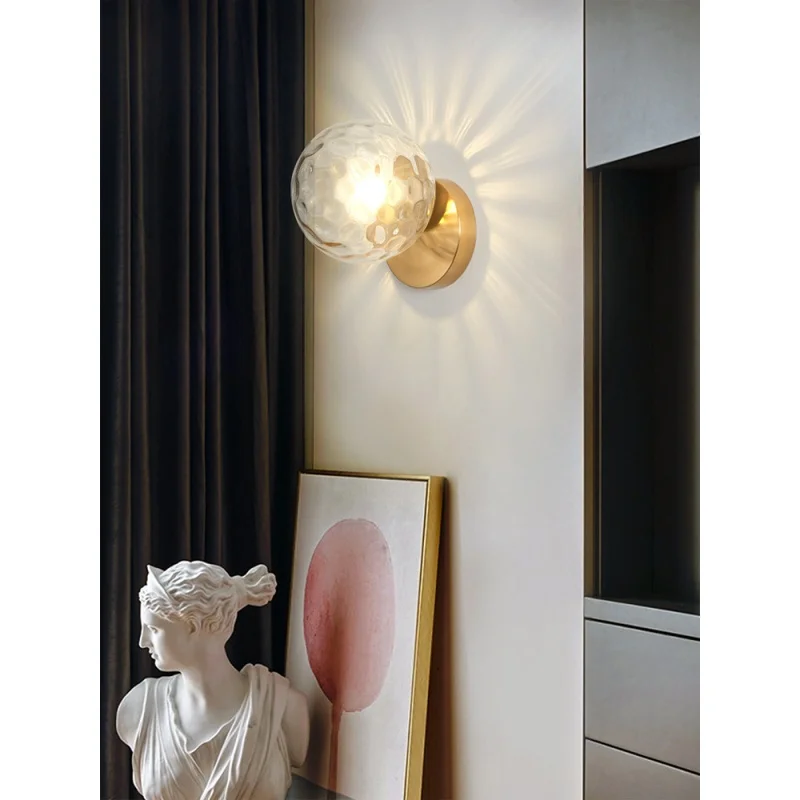 

Homhi Nordic Glass Ball Gold Wall Lamp Dining Room Decorative Interior Modern Home Design For Bedroom Light Bedside HWL-262