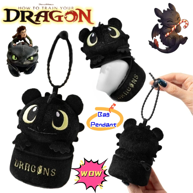 

How to Train Your Dragon Toothless Anime merchandise Personalized Creative Headset Bag Keychain Cartoon Cute Pendant Small Bag
