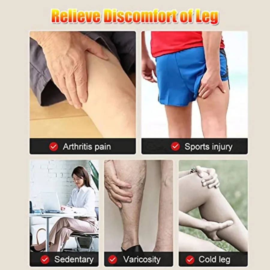 Electric Heating Pad for Thigh Knee and Calf Therapy: Heated Leg Warmer with Adjustable Size for Improved Circulation Targeted