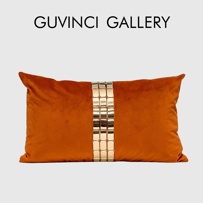 

GUVINCI The Greek Muse Inspired Design Lumbar Pillow Cover Modern Simplicity Luxury Velvet Cushion Case For Office Villa Hotel