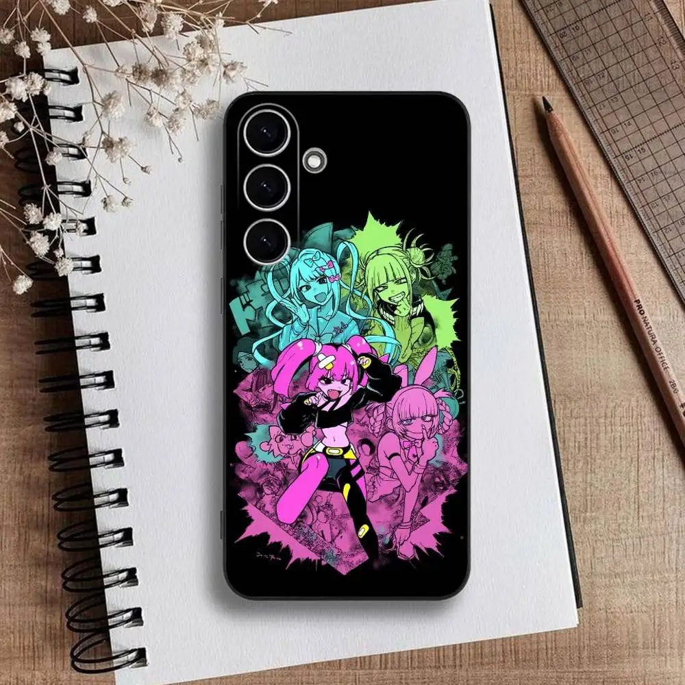 Gang of Stupid Girls 電話ケース Samsung Galaxy A73、A72、A71、A70、A53、A52、A51用、ソフトブラックシェル