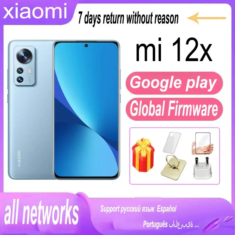 smartphone 5G Xiaomi 12X Global firmware 67W Snapdragon 870 MIUI12.5 Curved screen Fingerprint