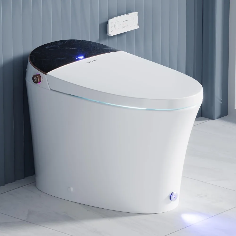 

Smart Toilet, Built in Tank and Pump-assist, Off-seat Auto Flushing, Heated Seat, Warm Water and Dryer, Modern Bidet Toilet with