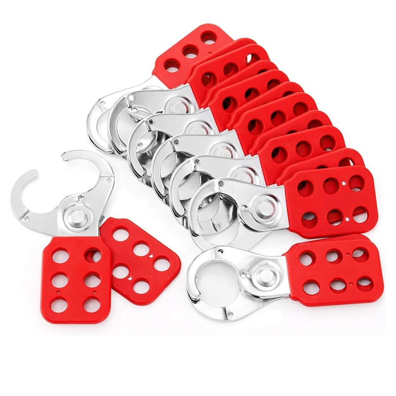 PORK-8 Pack Lock Out Tag Out Hasp,Tamper-Proof Lockout Padlock Hasp, 1 Inch Jaw Diameter Lockout Hasp With 6 Holes Interlock