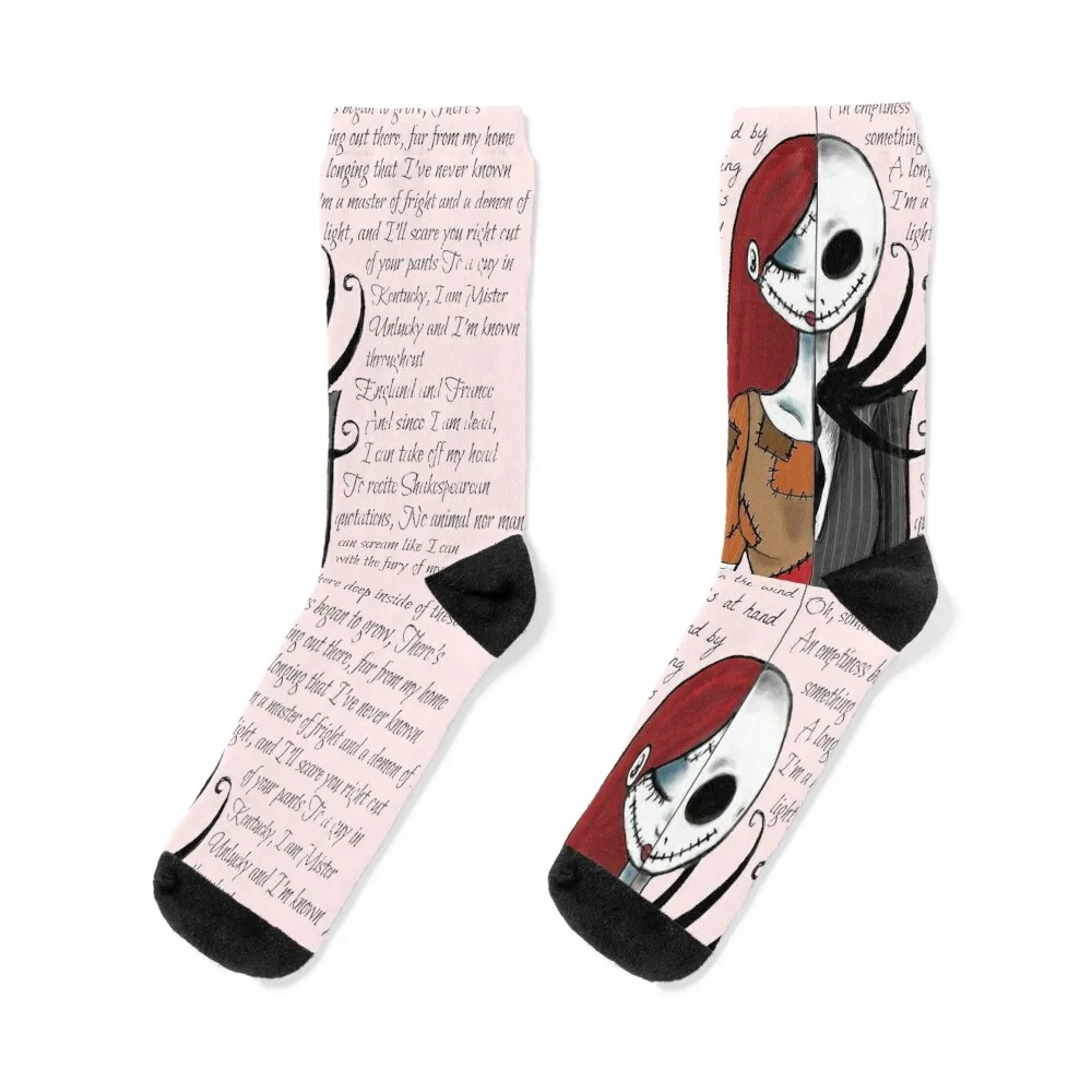 Nightmare Before Christmas Pink Socks happy colored Mens Socks Women's