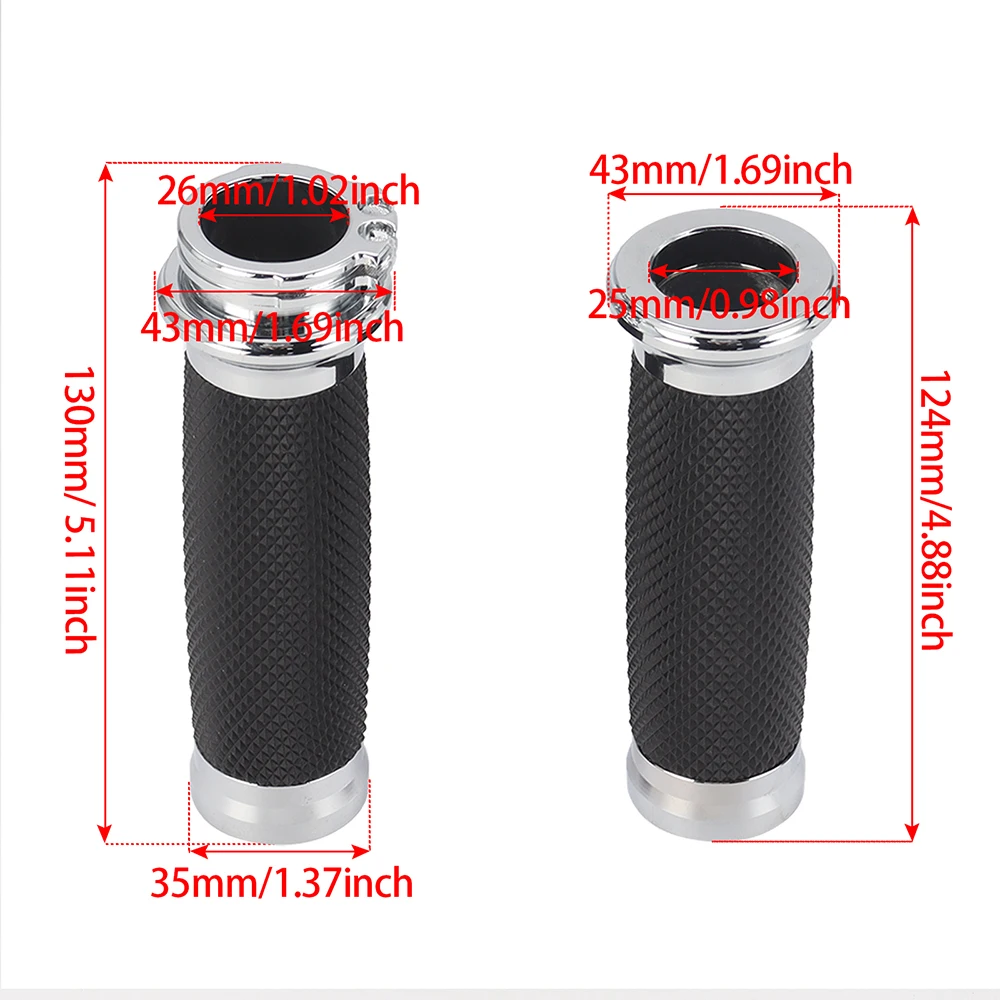 Chrome Motorcycle Handle Bar Grip 1\