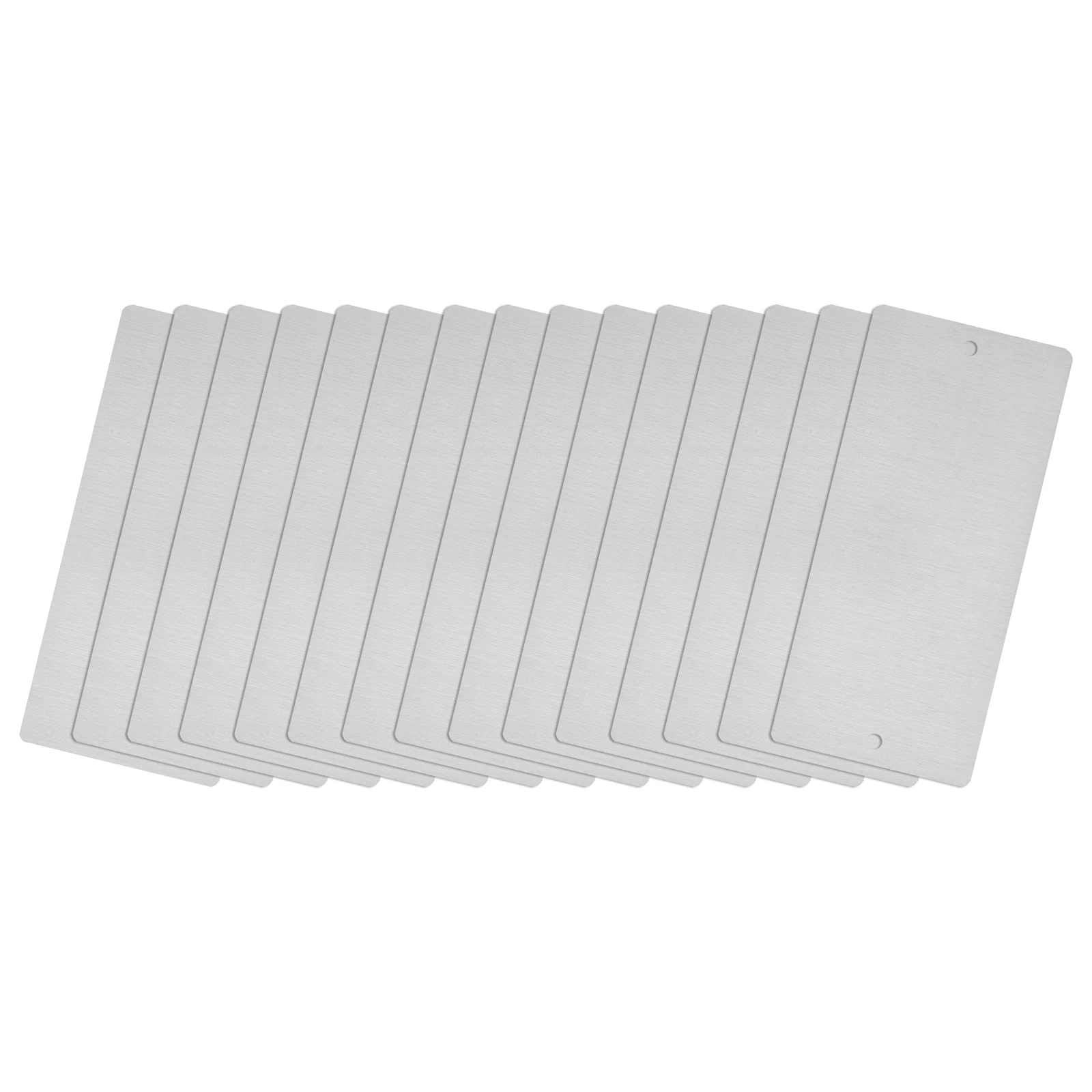 

15/25/35pcs 201 Stainless Steel Blank Metal Card Plate with Holes for DIY Laser Engraving Nameplate 50x22mm 66x45mm 80x30mm