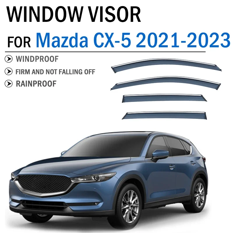 

2021-2023 FOR Mazda CX-5 CX5 Window Visor Deflector Visors Shade Sun Rain Guard Smoke Cover Shield Awning Trim Car Accessories