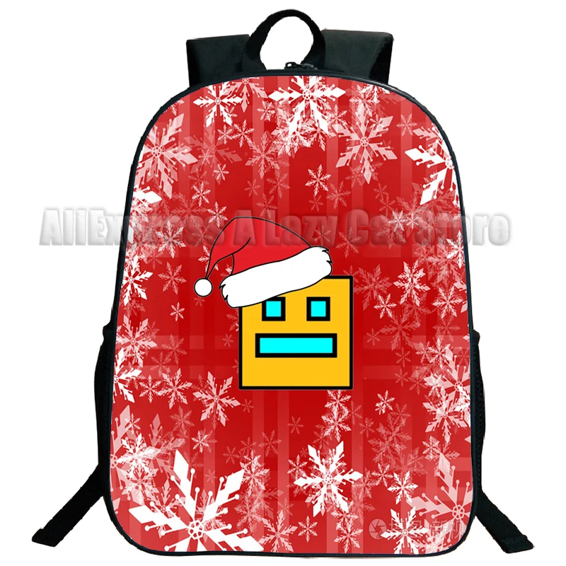 Angry Geometry Dash Backpack Anime Storage Student School Bag Supplies Cartoon Print Men Women Work Computer Knapsack Gift