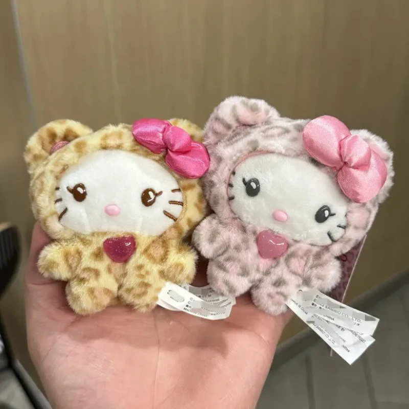 Sanrios Leopard Print Bear Series Hello Kitty Keychain Pendant Cartoon  Cat Plush Doll Pendant Keychain Bag Holiday Gift