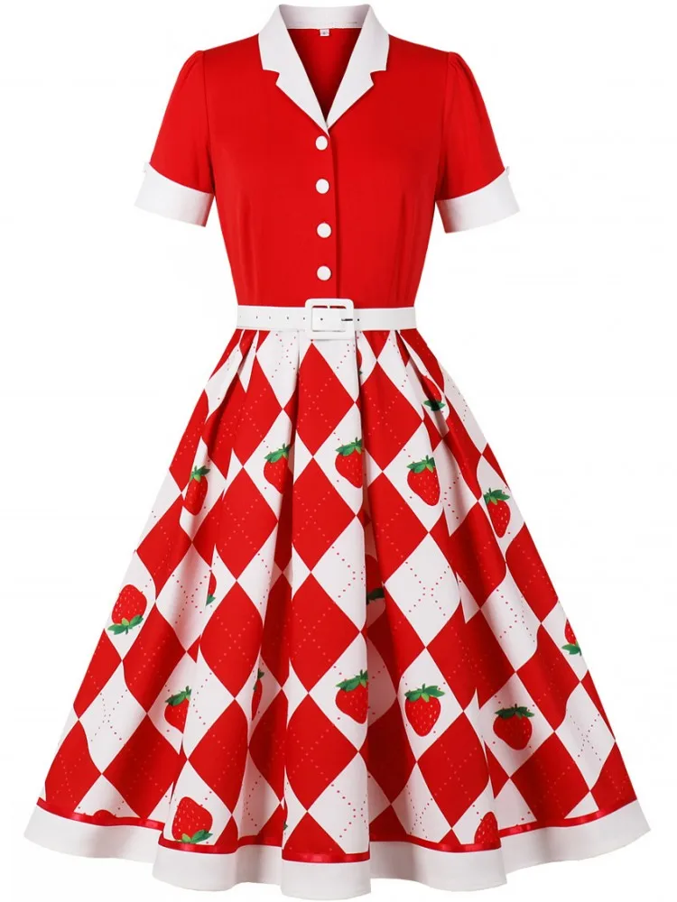 Vestido Casual de Fiesta para Mujer, Estilo Pin Up, Primavera-Verano 2026, Retro, Años 60, Años 50, Vintage, Rockabilly, Años 1960, Años 1950, Vestido Swing