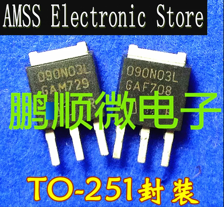 AMSS 10PCS/1lot USED 090N03L TO-251 Original imported, disassembled, tested, and shipped with 30V 40A quality assurance