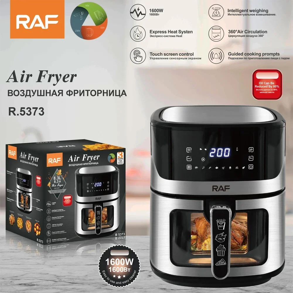 RAF Multifunctional New Arrival Electric Air Fryers Express Heat System Touch Screen Control Guided Cooking Prompts