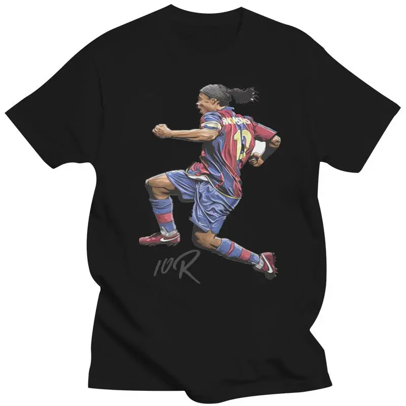 Camiseta con ilustración de Ronaldinho para hombre, camisa de alta calidad con estampado de 