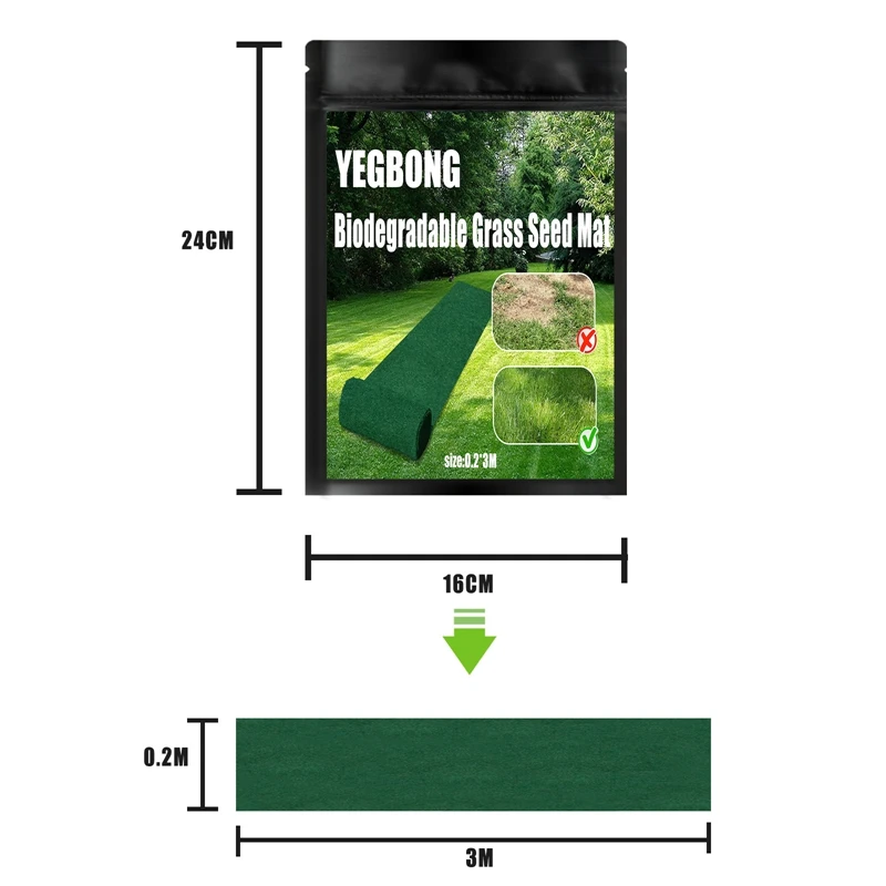 Biodegradowalna mata z nasion trawy nietkana sztuczna mata z trawy ekologiczna mata ogrodowa trawnik DIY sadzonki mata z trawy
