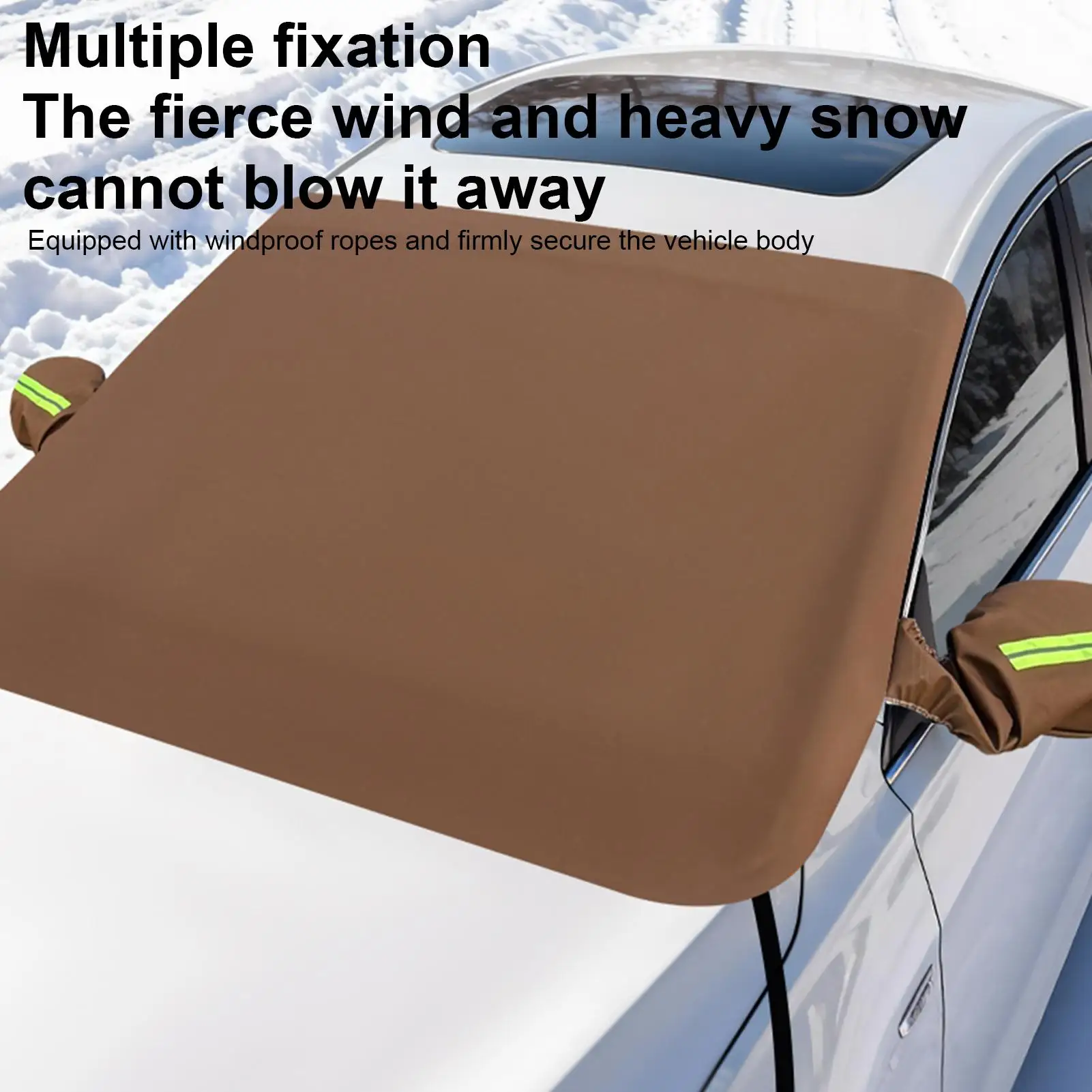 

Car Windshield Snow Cover PU Leather Front Windshield Anti-Frost and Snow Cover Auto Windshield Snow And Ice Covers
