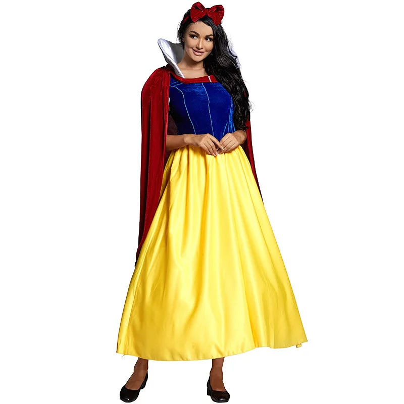 Branca de Neve Uniforme de Jogo Adulto Saia Princesa, Desempenho de Palco, Roupas Cosplay, Alta Qualidade, Halloween, Novo