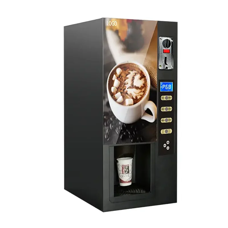 Coin Operate Three Flavors Drink Dispenser Machine Chocolate Milk Powder Tea Coffee Maker Hot Beverage Vending Machine