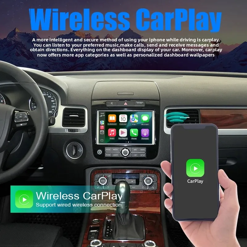 Wireless Carplay & Android Auto Module For VW Volkswagen Touareg RNS850 2011-2015 Mirror Link AirPlay Recoder Car Accessories
