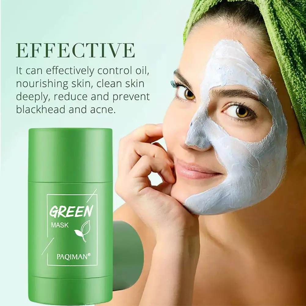 40g Face Clean Mask Green Tea Cleansing Stick Mask Smear Pores Acne Moisturizing Mask Film Deep Blackhead Remover Cleansing