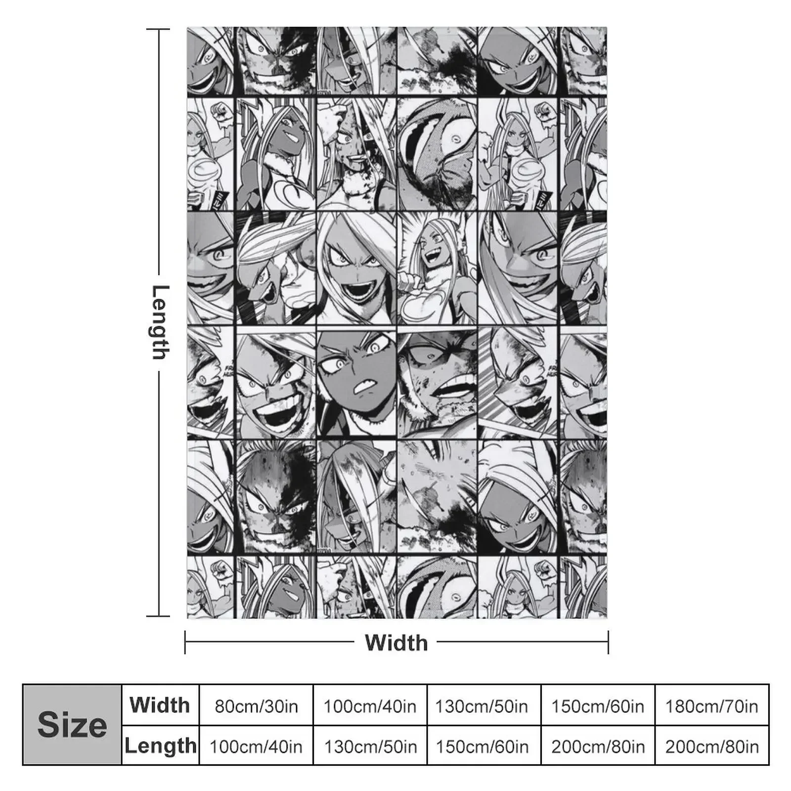 Mirko hero collage - black and white version Throw Blanket Hairy Soft Plaid Blankets